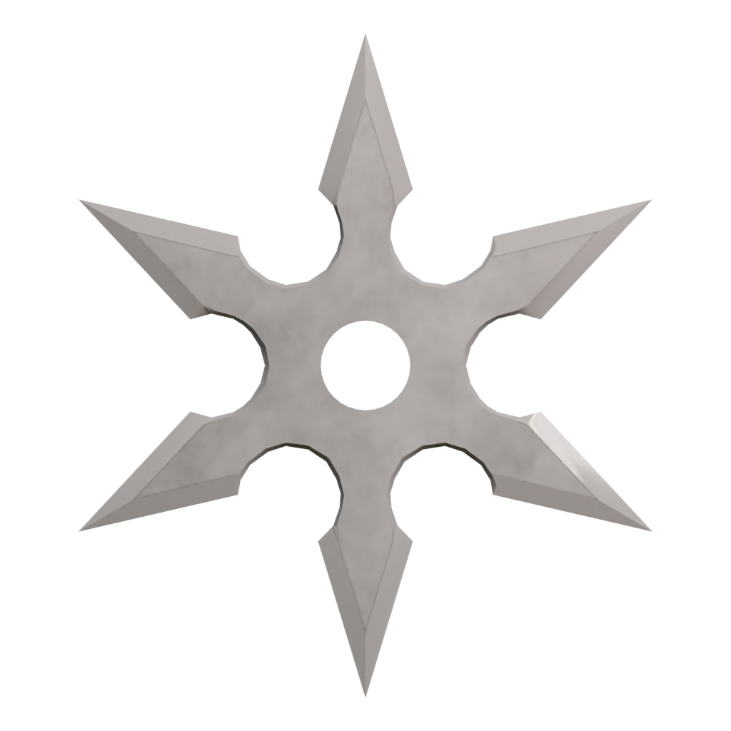 Back view of the Shuriken 3D model