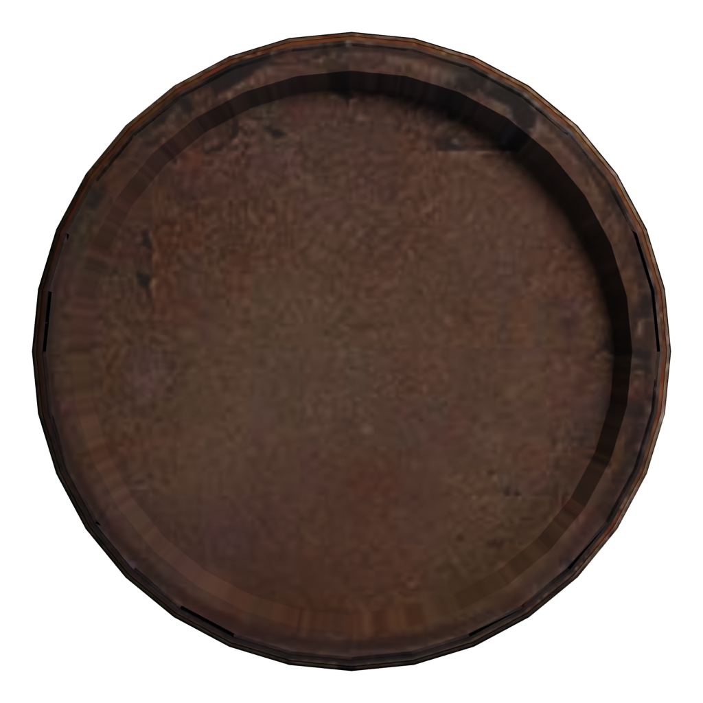 Bottom view of the Oil Barrel 3D model