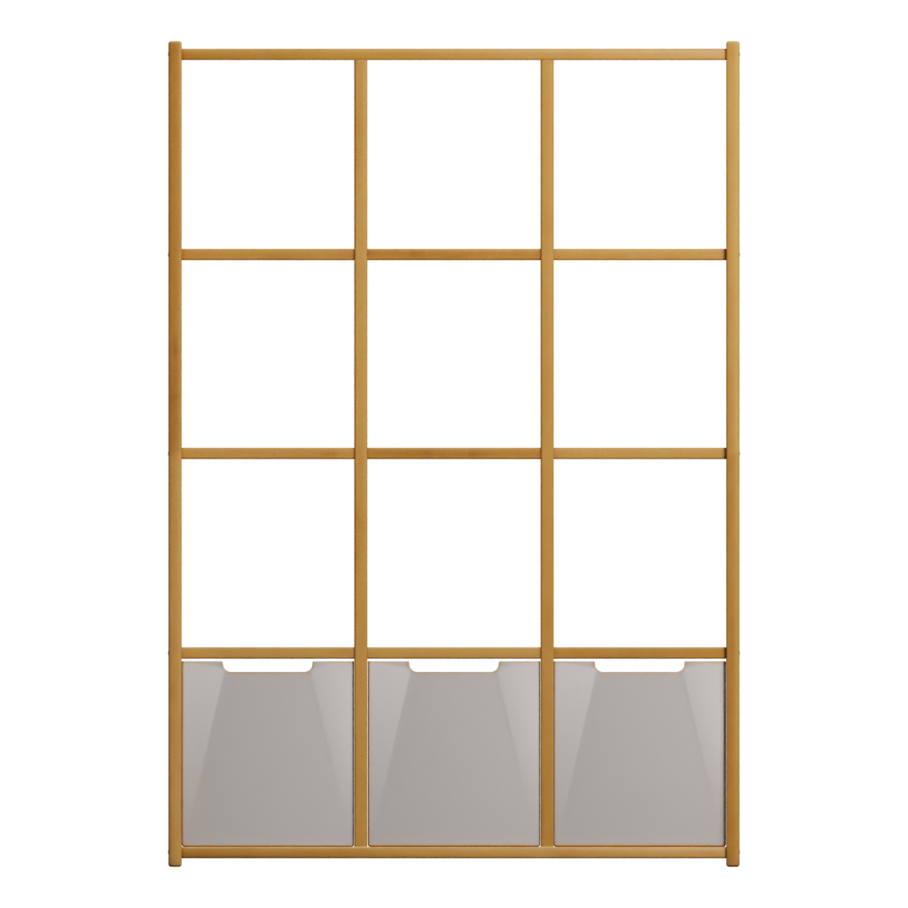 Back view of the Wooden Display Shelves 3D model