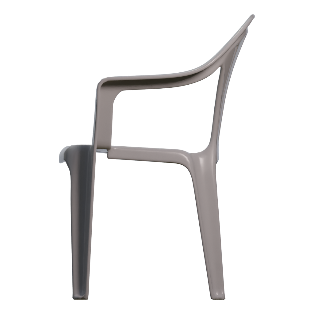 Left view of the Plastic Monobloc Chair 3D model