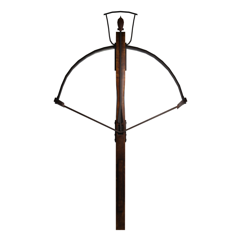 Top view of the Cross Bow And Bolt 3D model