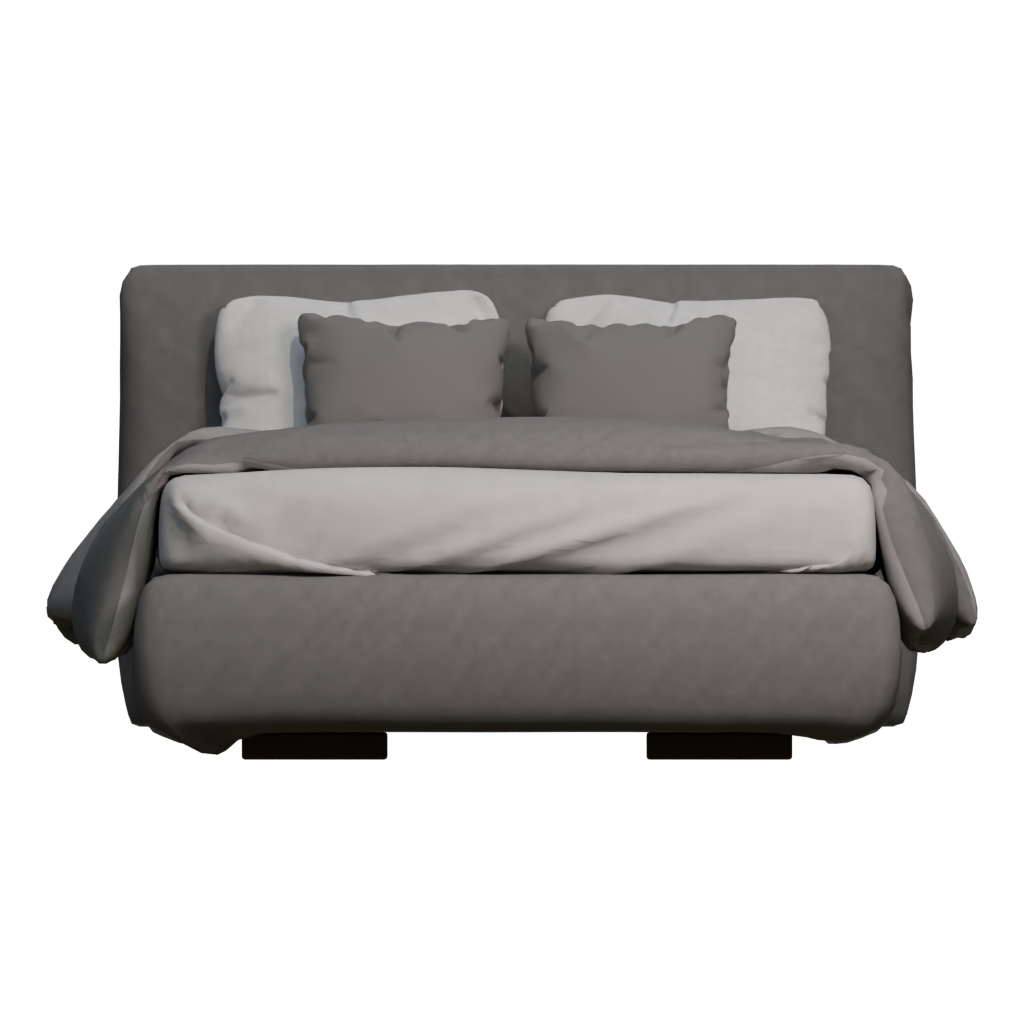 Front view of the Bed 3D model