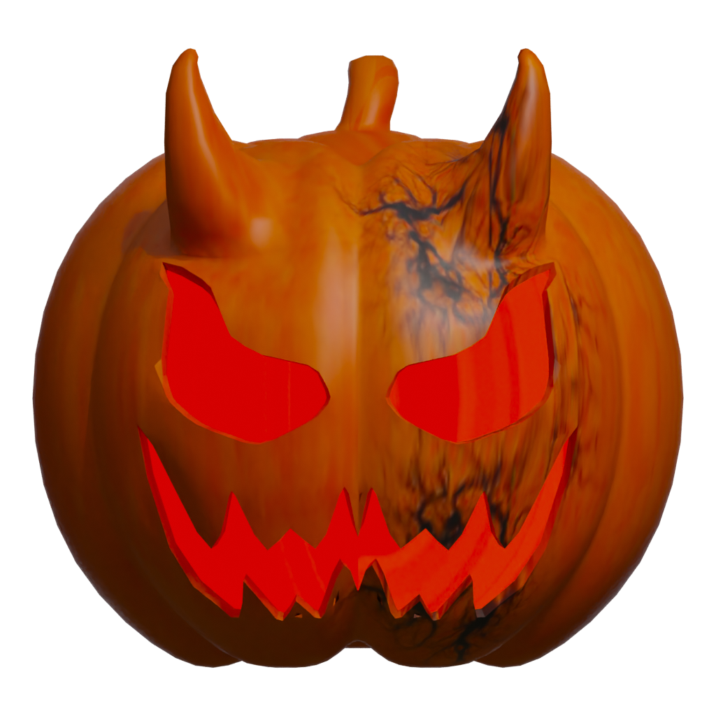 Front view of the Demon Pumpkin 3D model