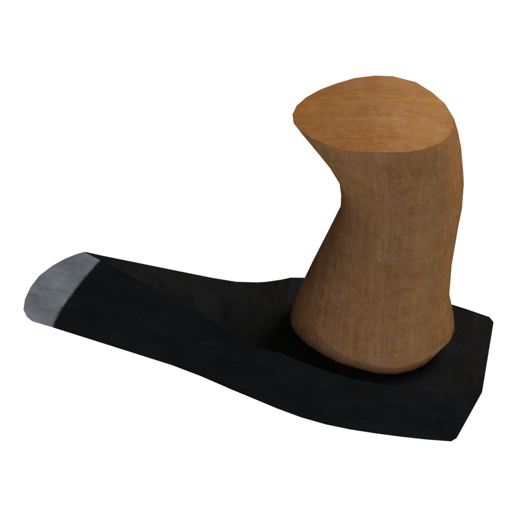 Bottom view of the Hatchet 3D model