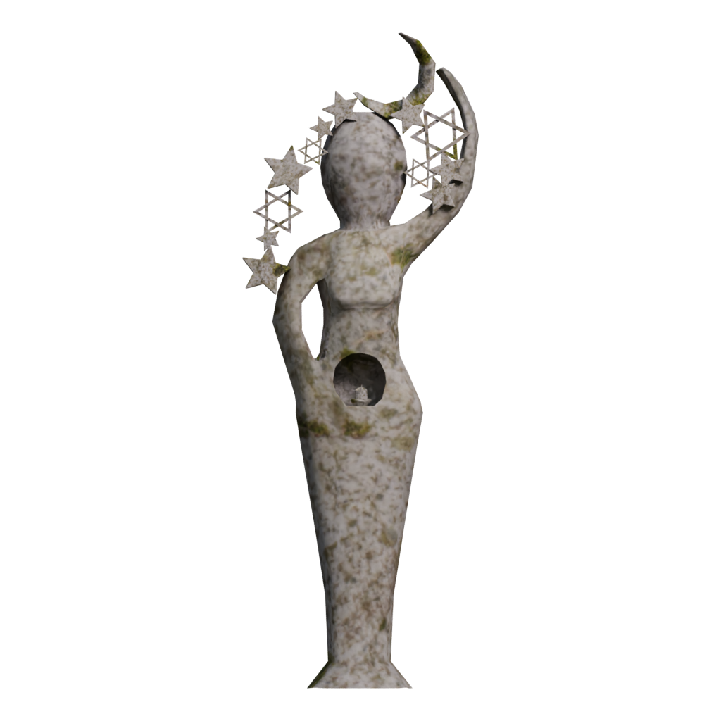 Front view of the Pagan Statues Set 3D model