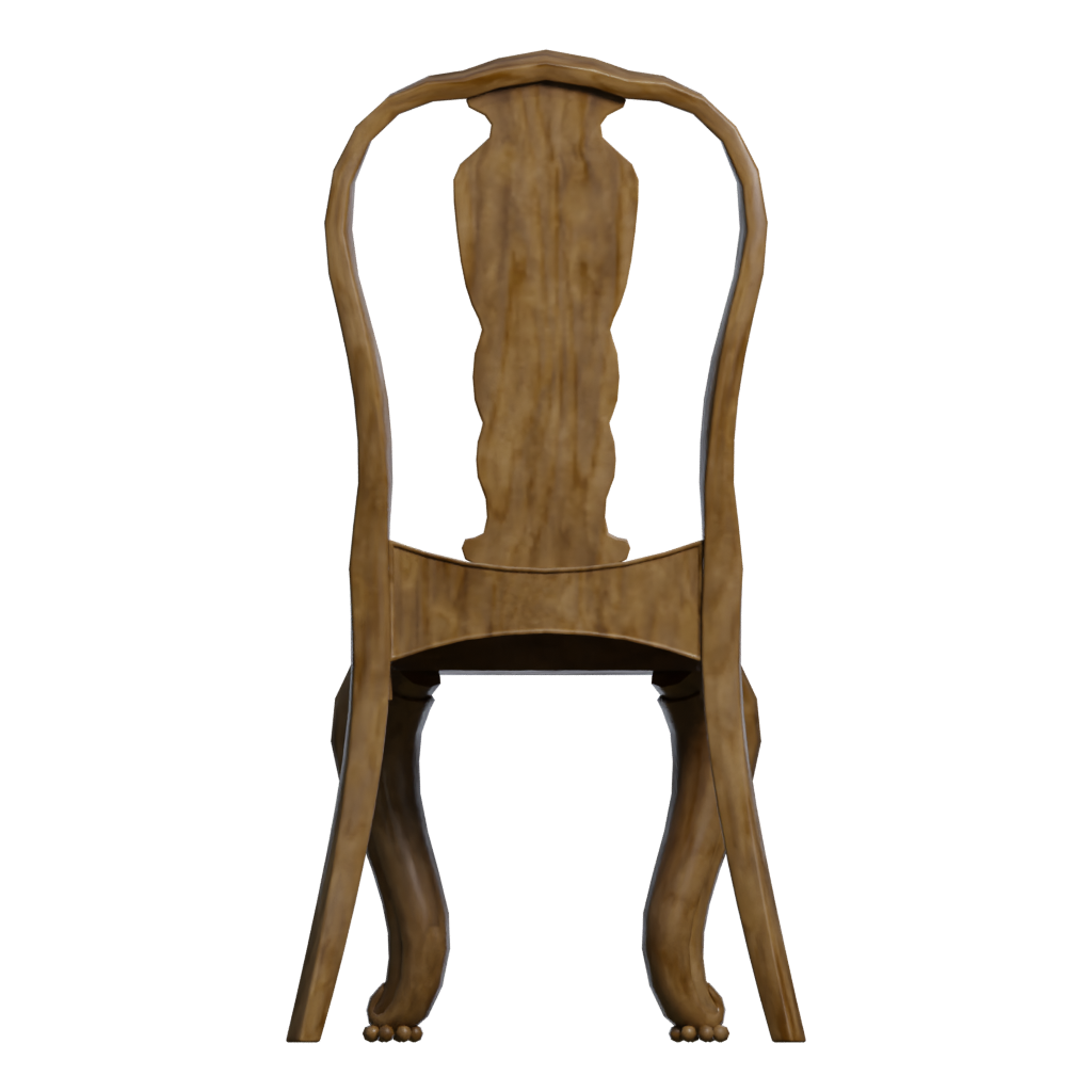 Back view of the Chair 3D model