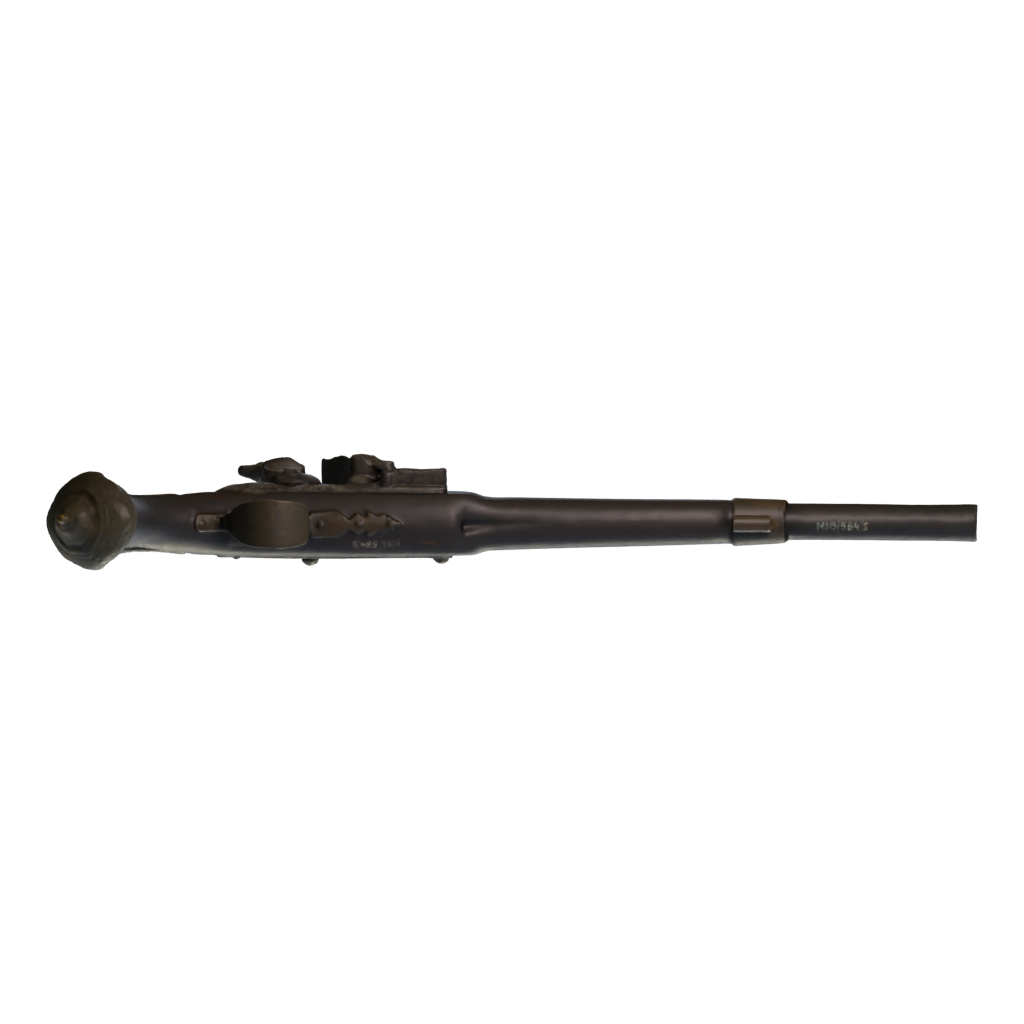 Bottom view of the Dueling Pistol 3D model