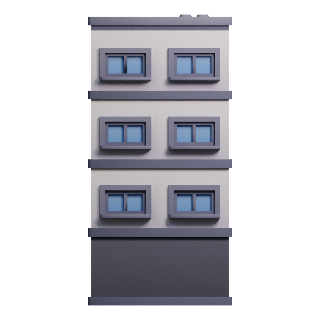 Front view of the Building Icon 3D model