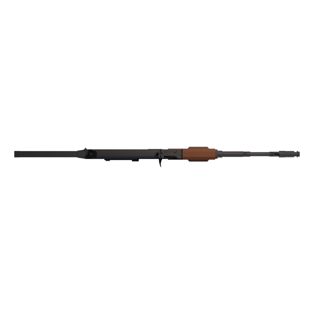 Top view of the AK 47 3D model