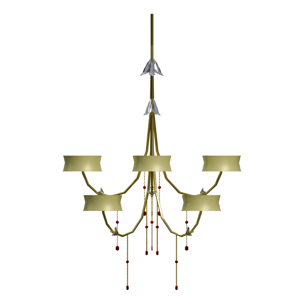 Right view of the Golden Chandelier 3D model
