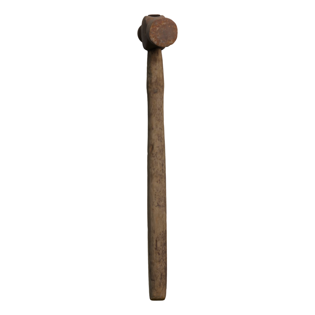 Right view of the Ball Peen Hammer PBR 3D model