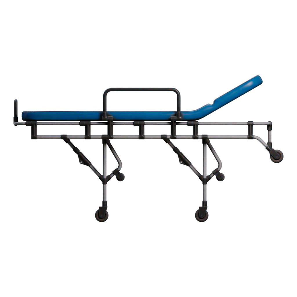Left view of the Ambulance Bed 3D model
