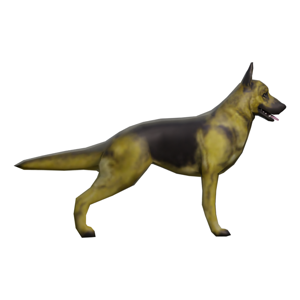 Right view of the Dog 3D model