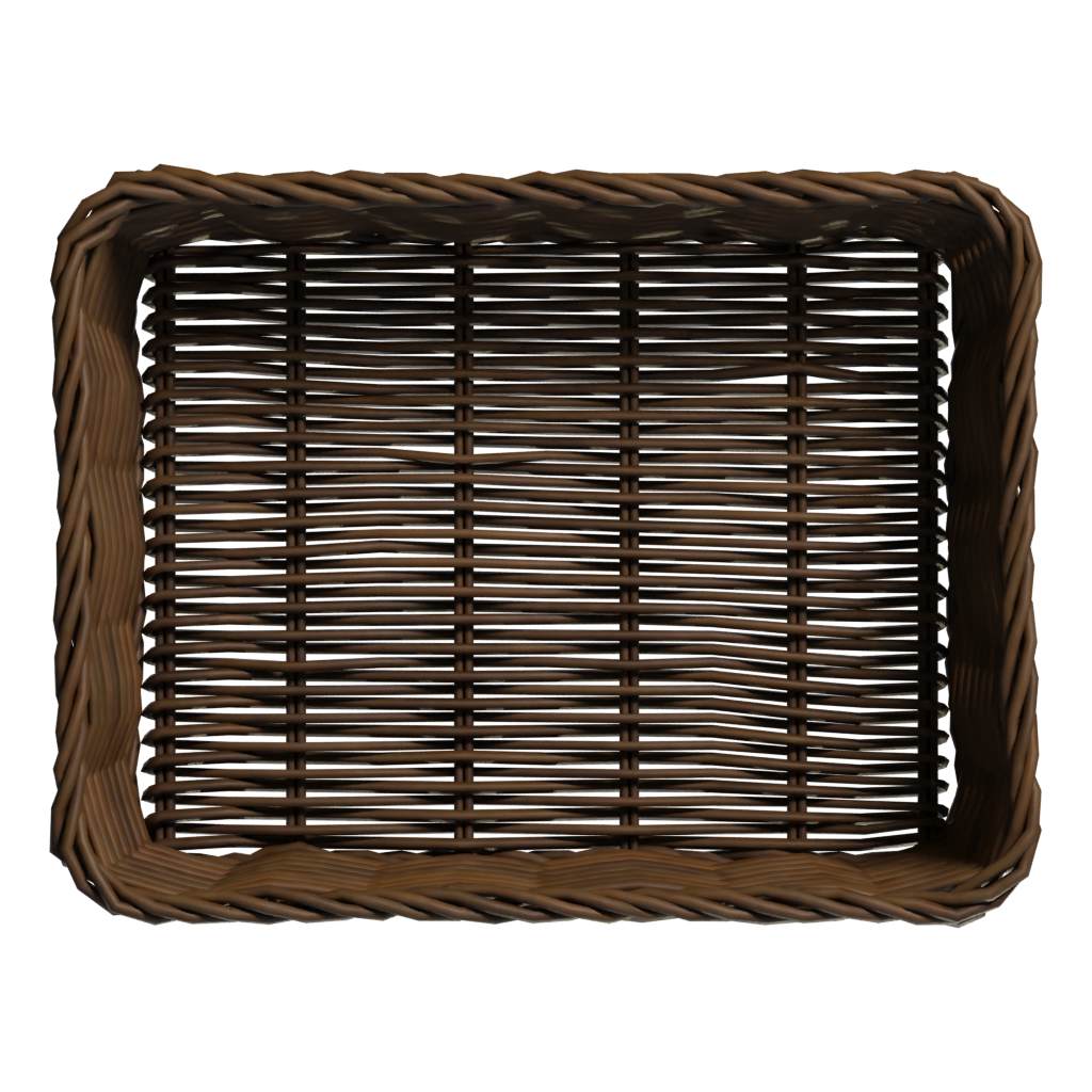 Top view of the Wicker Basket 3D model