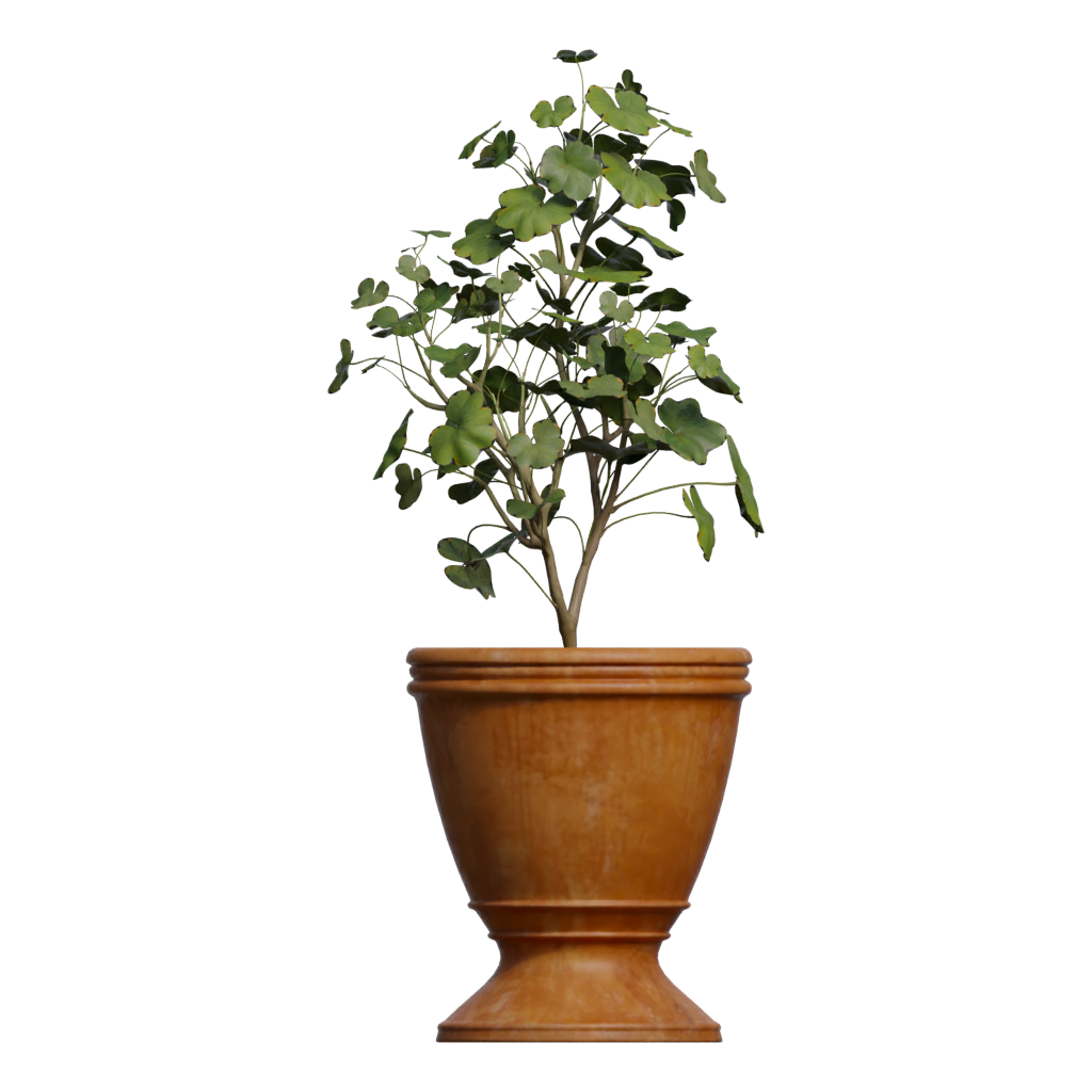 Front view of the Simple Pot Low Poly 3D model