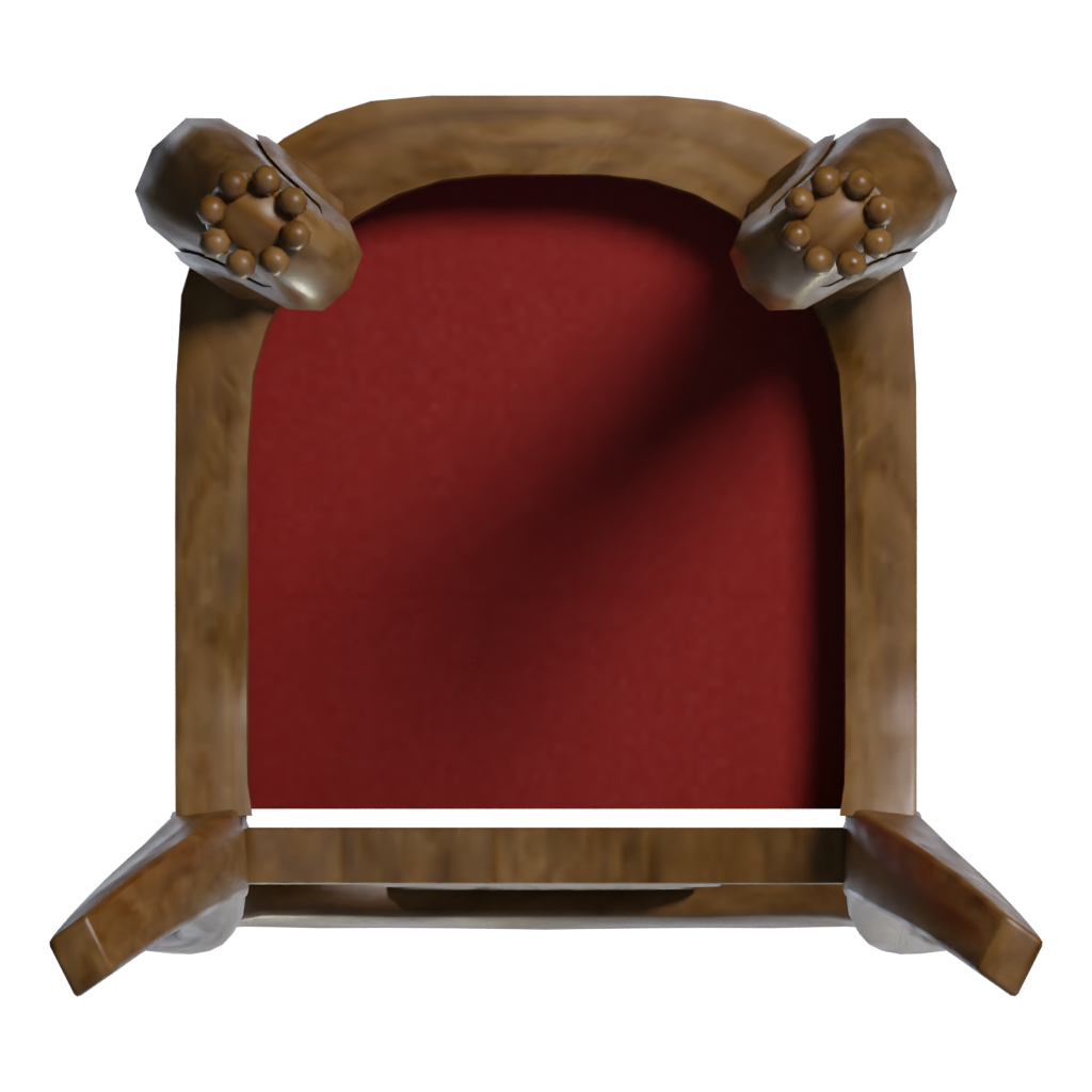 Bottom view of the Chair 3D model