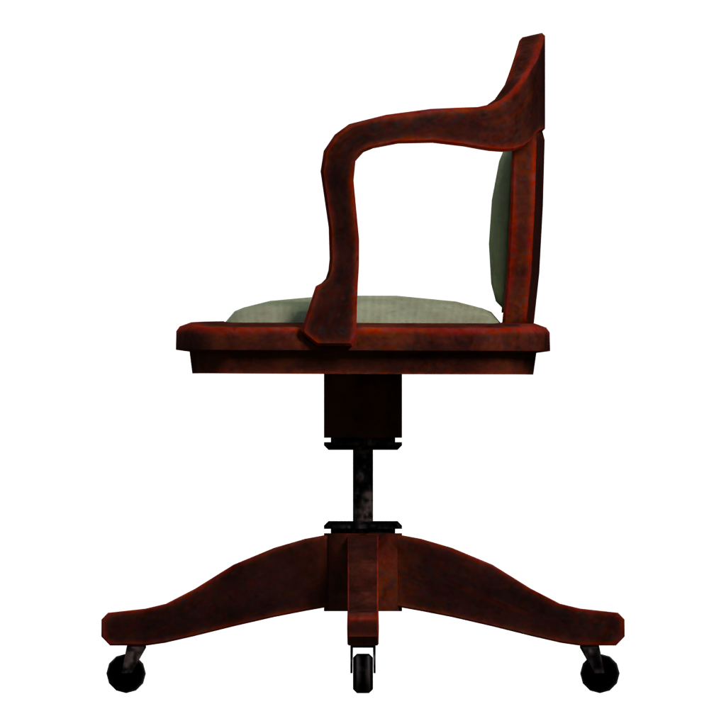 Left view of the Wood Chair 3D model
