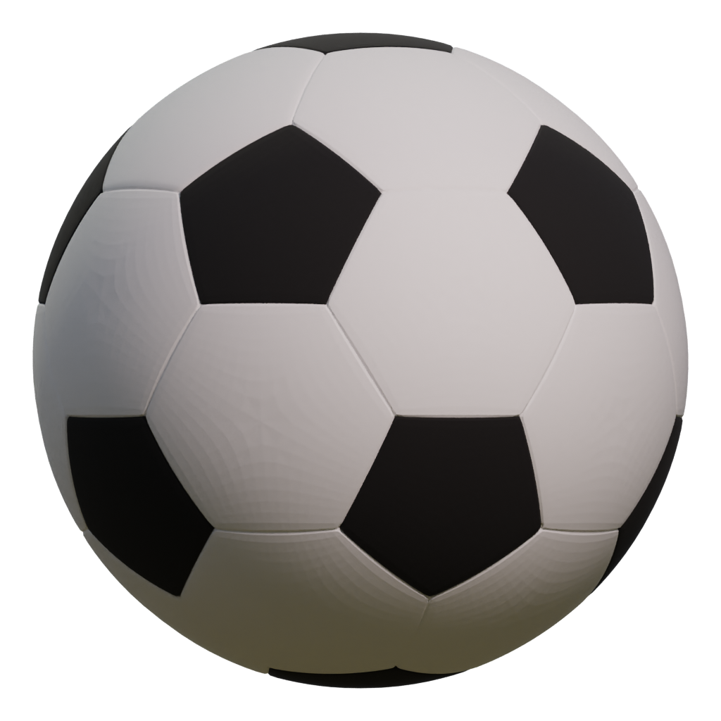 Right view of the Low Poly Cartoon Football Ball Free 3D model