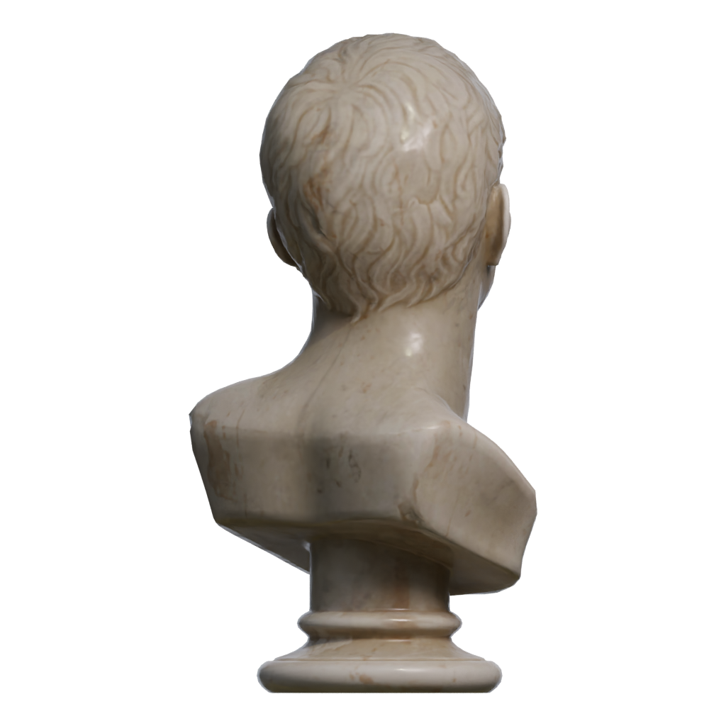 Back view of the Marble Bust 3D model