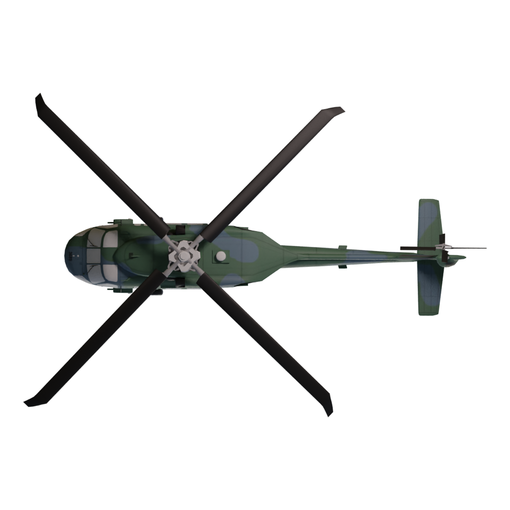 Top view of the UH 60 Black Hawk 3D model