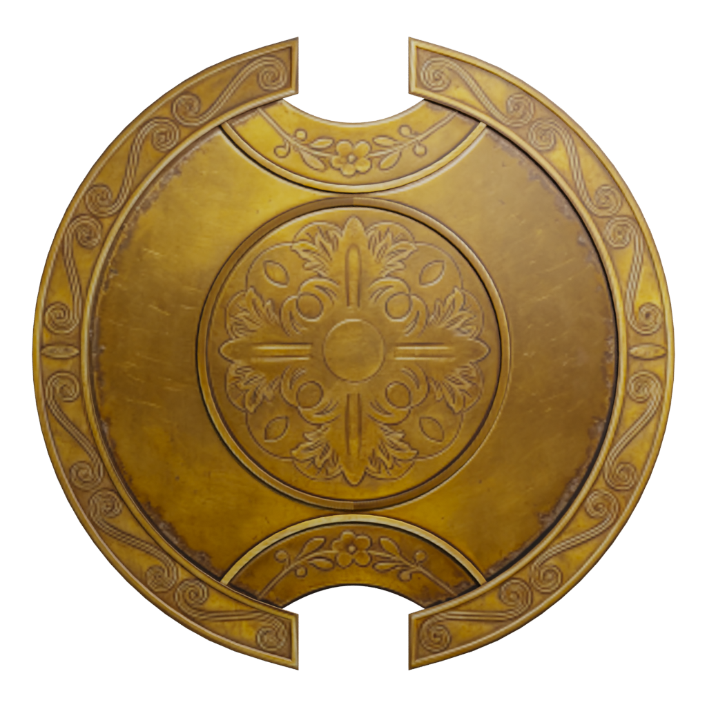 Front view of the Bronze Shield 3D model