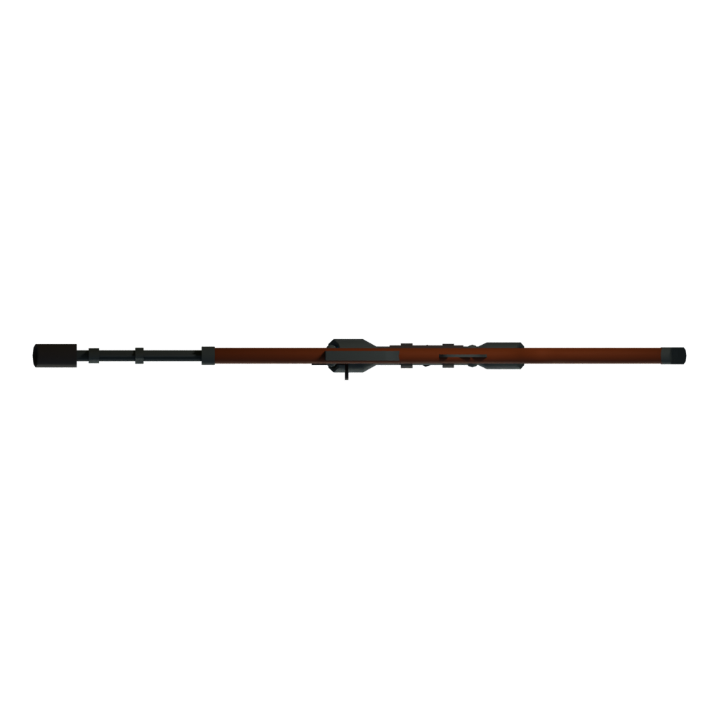 Bottom view of the Dragunov Sniper Rifle Low Poly 3D model