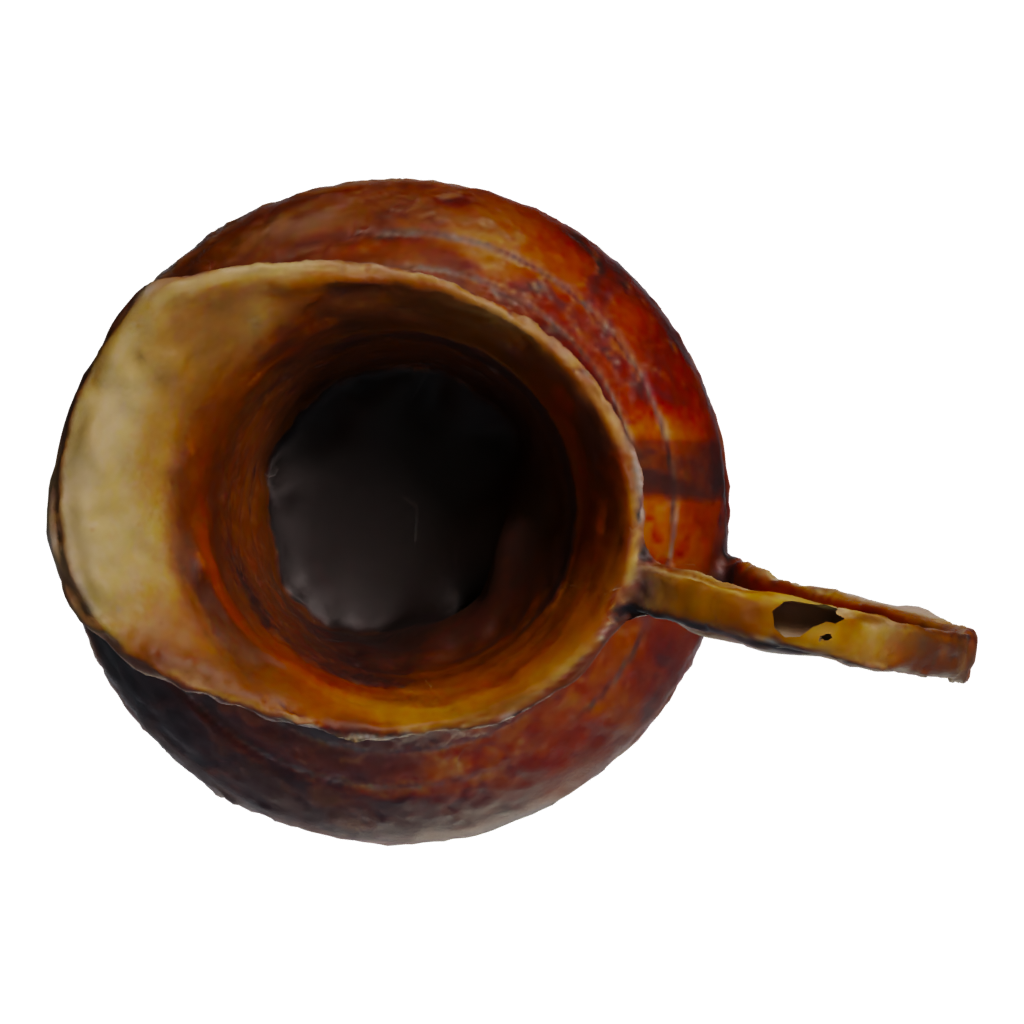Top view of the Jug Obj Mb Ma Fbx Texture Low Poly Game Ready UV Unwrapping 3D model