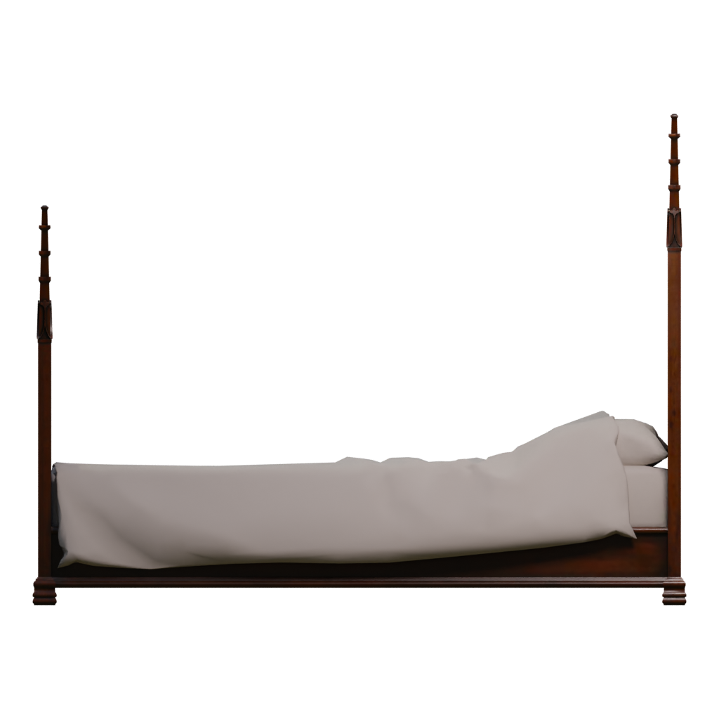 Left view of the Gothic Bed 3D model