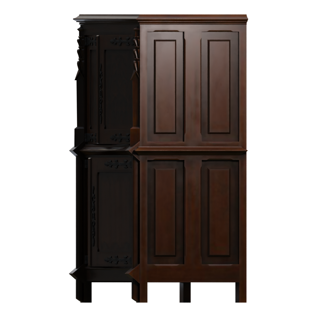 Left view of the Gothic Cabinet 3D model