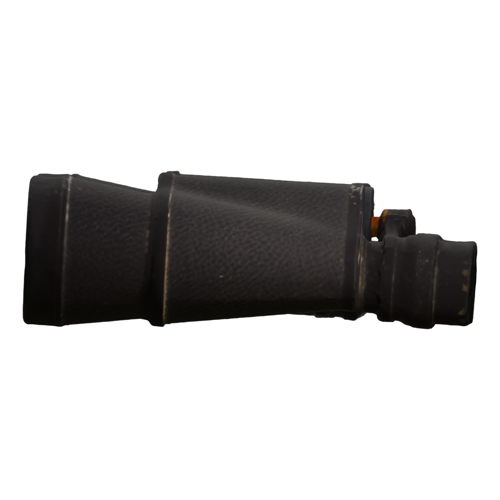 Left view of the Vintage Binocular 3D model