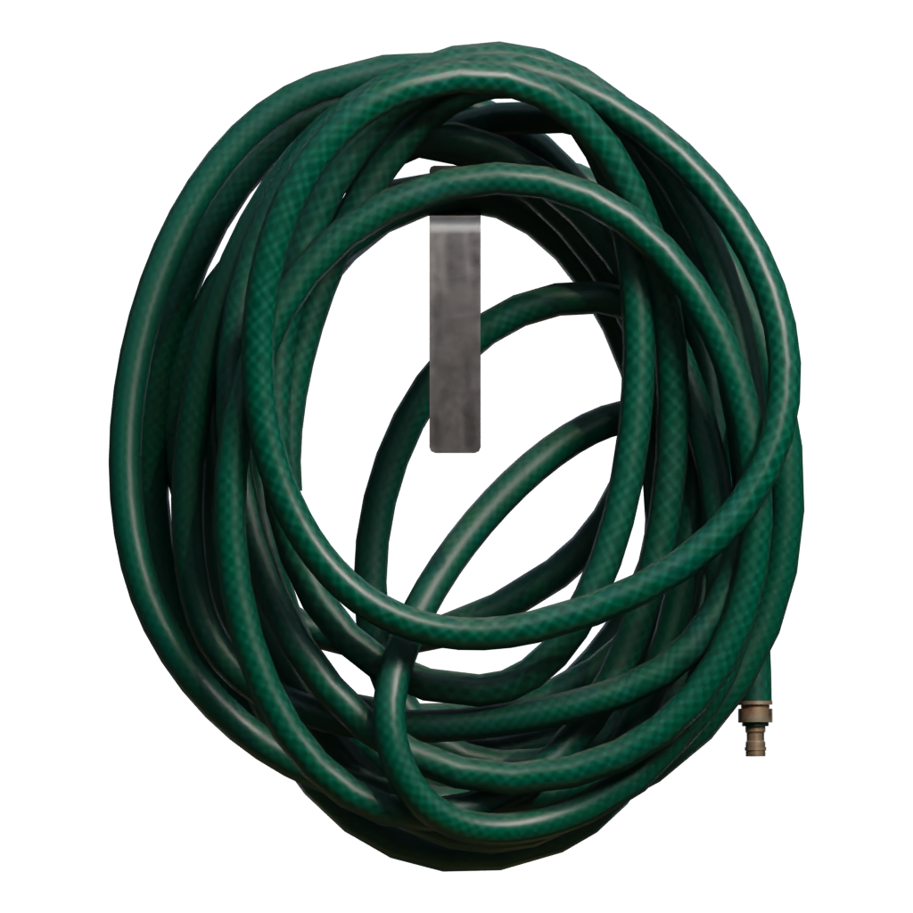 Back view of the Garden Hose Wall Mounted 3D model