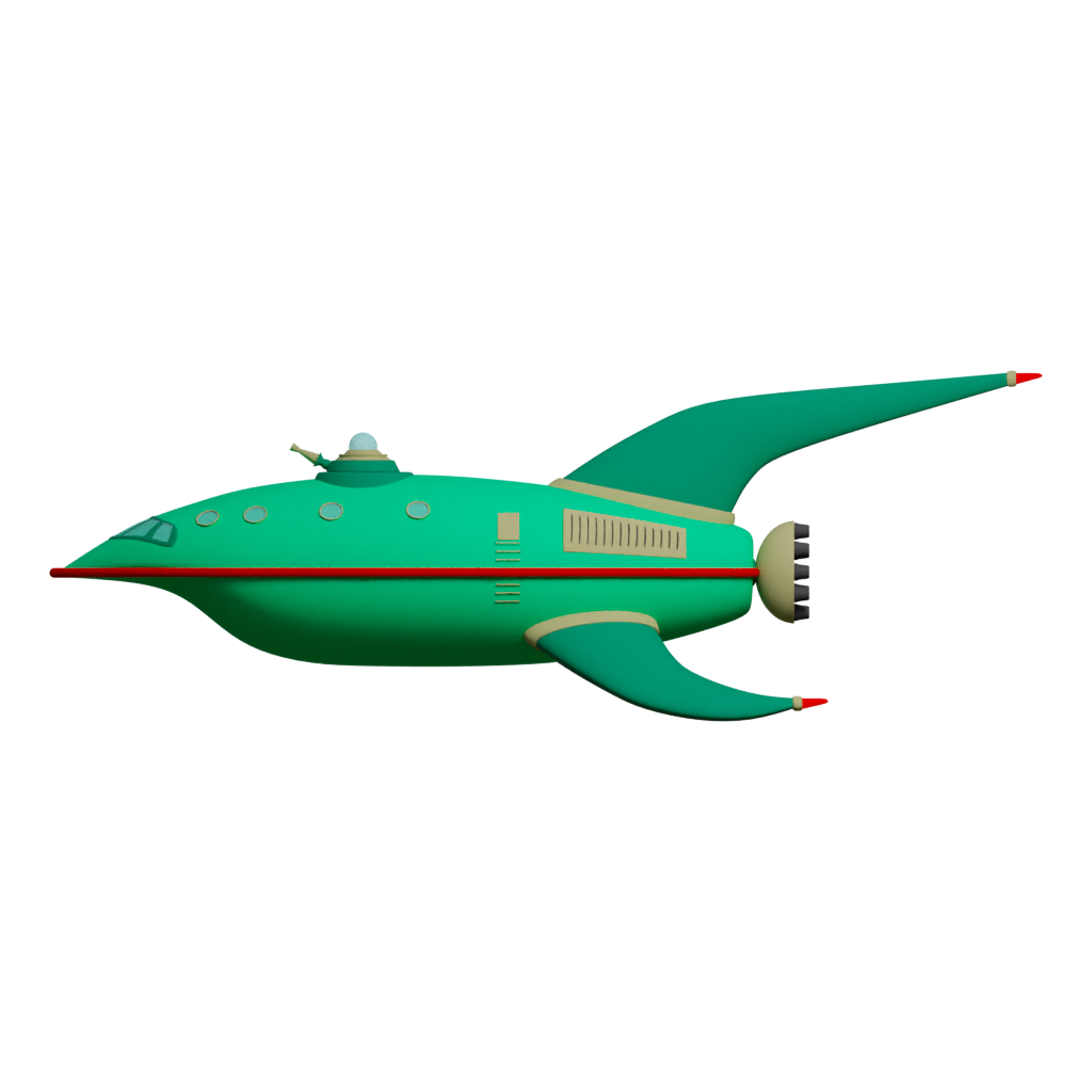 Back view of the Planet Express 3D model