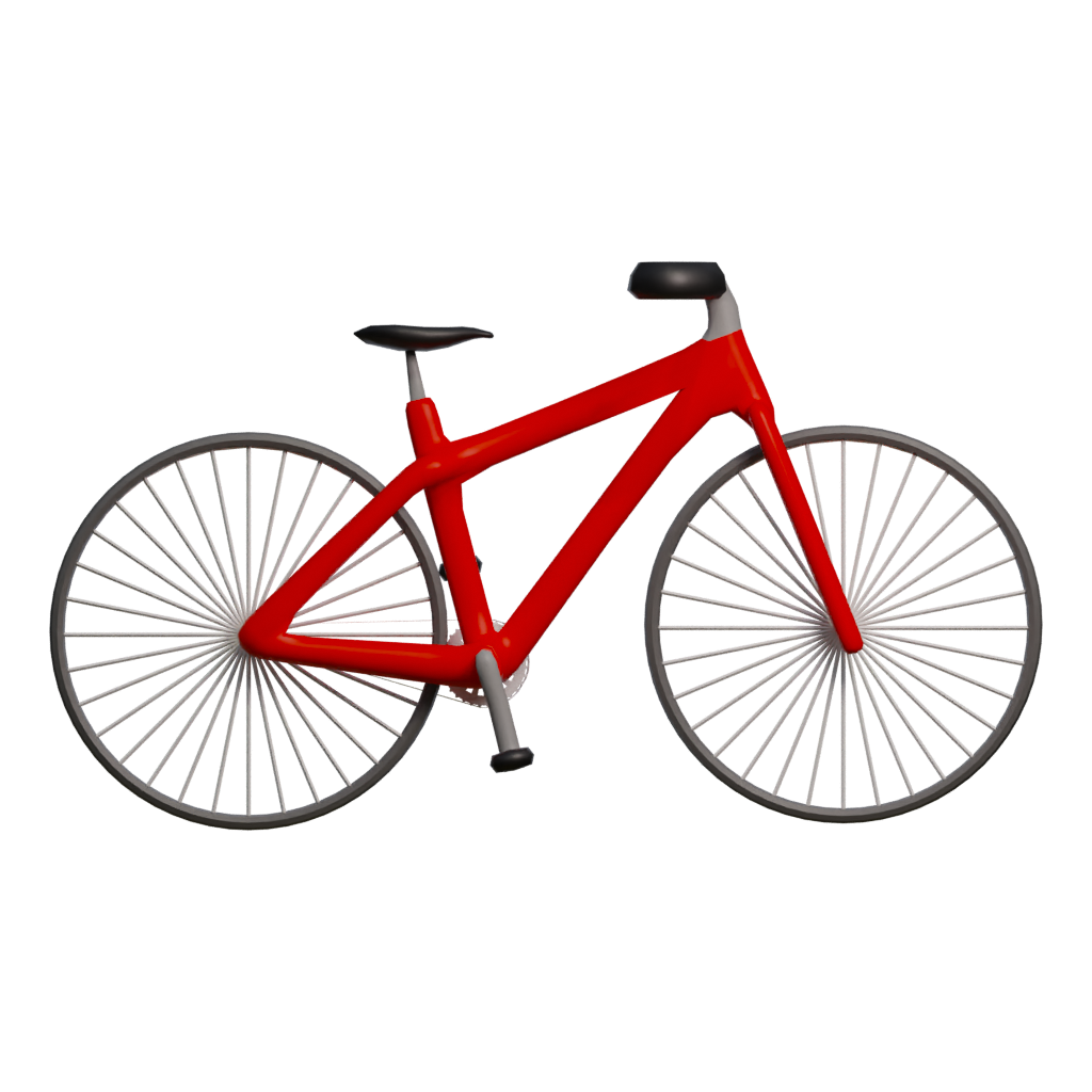 Back view of the Bicycle 3D model