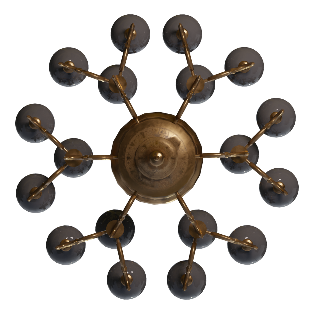Bottom view of the Chandelier 3D model