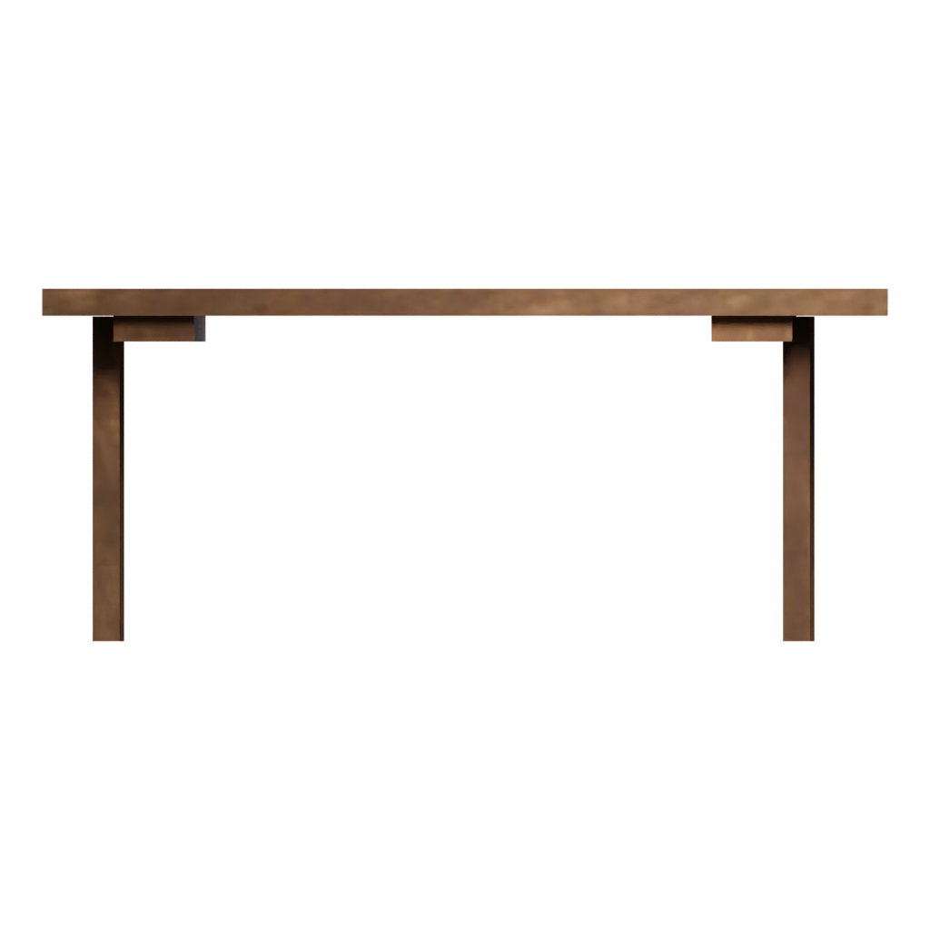Front view of the Wooden School Desk 3D model