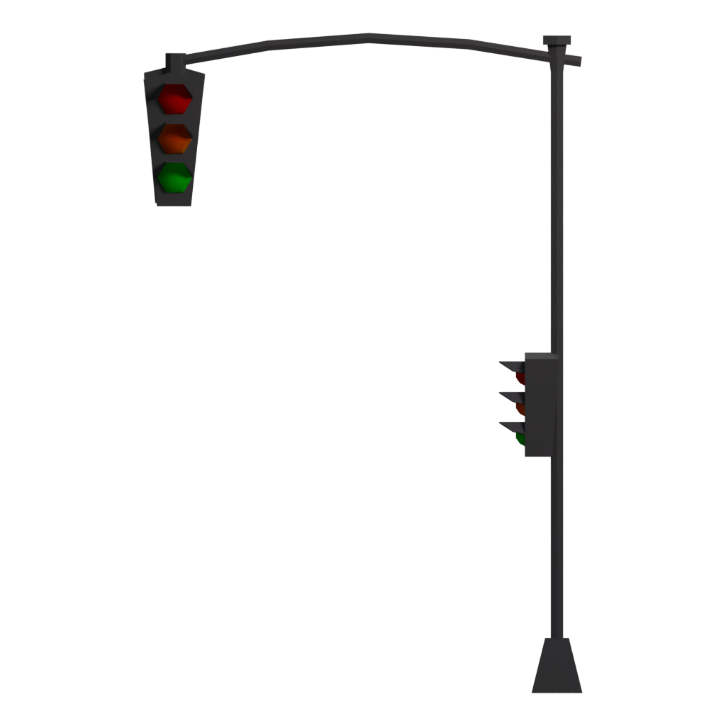 Left view of the Traffic Lights 3D model