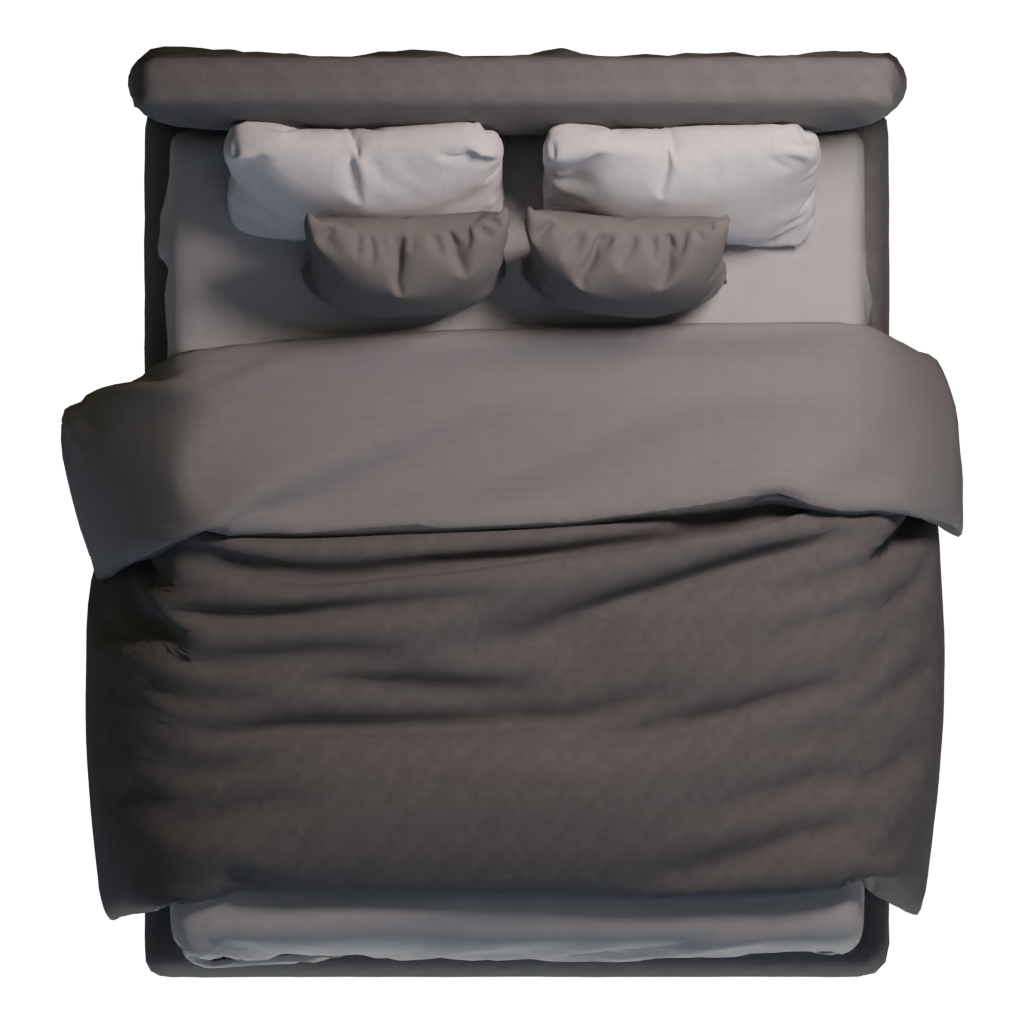 Top view of the Bed 3D model