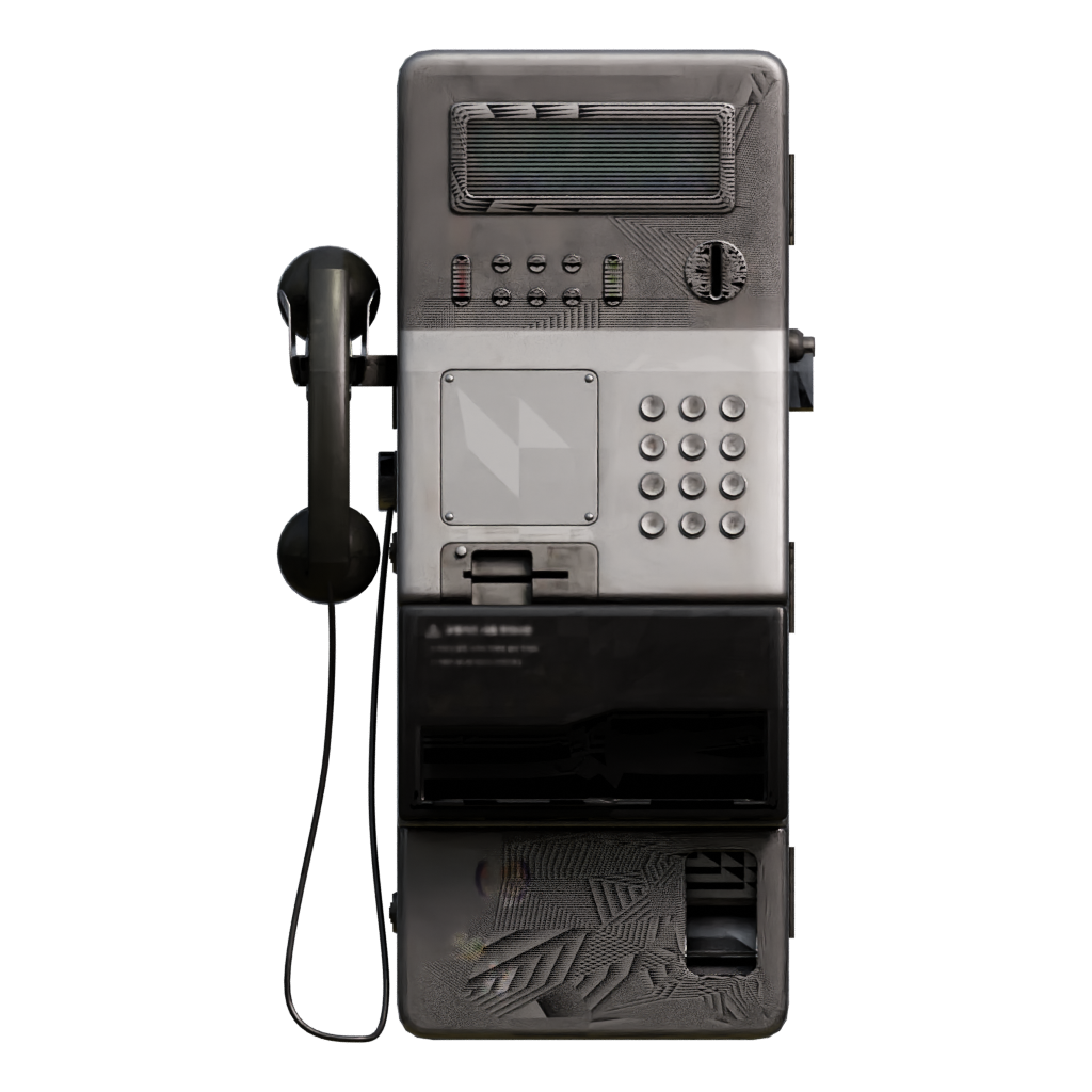 Front view of the Korean Public Payphone 3D model