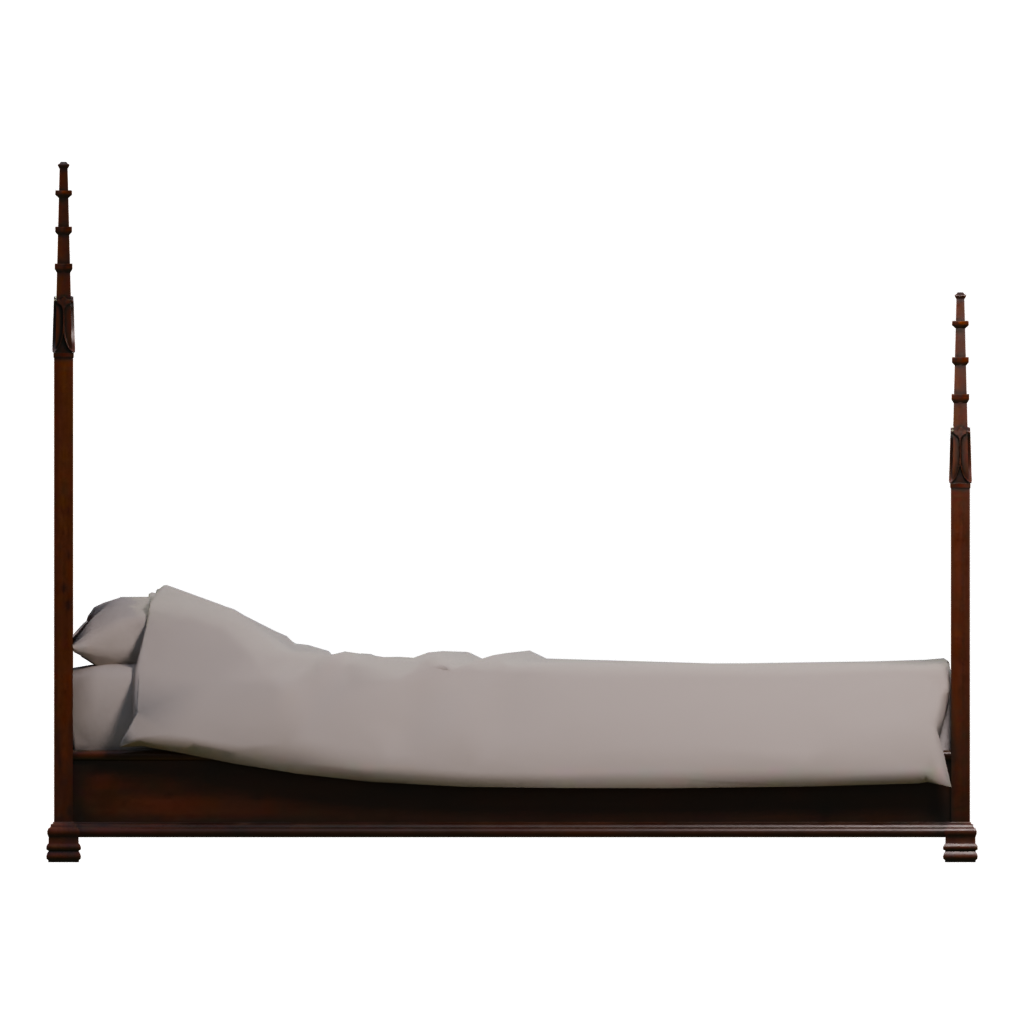 Right view of the Gothic Bed 3D model