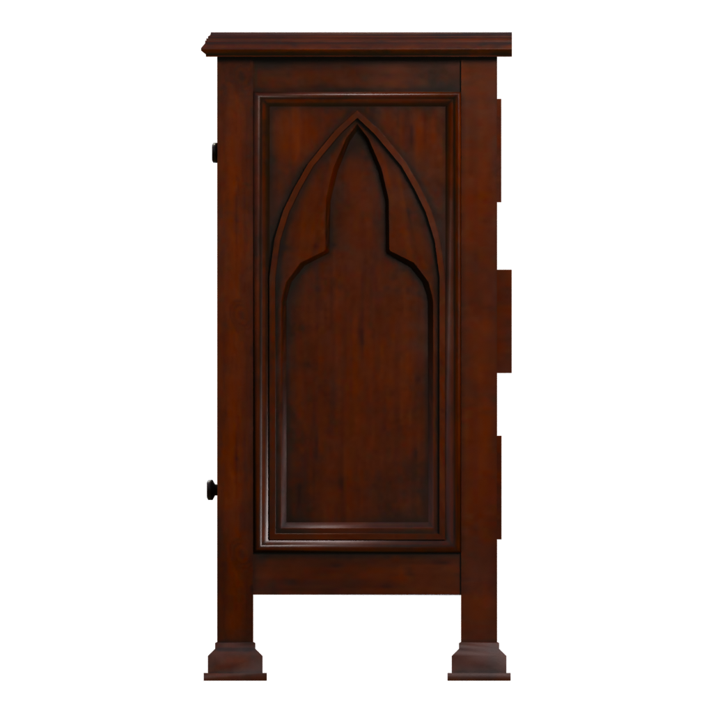 Left view of the Gothic Commode 3D model