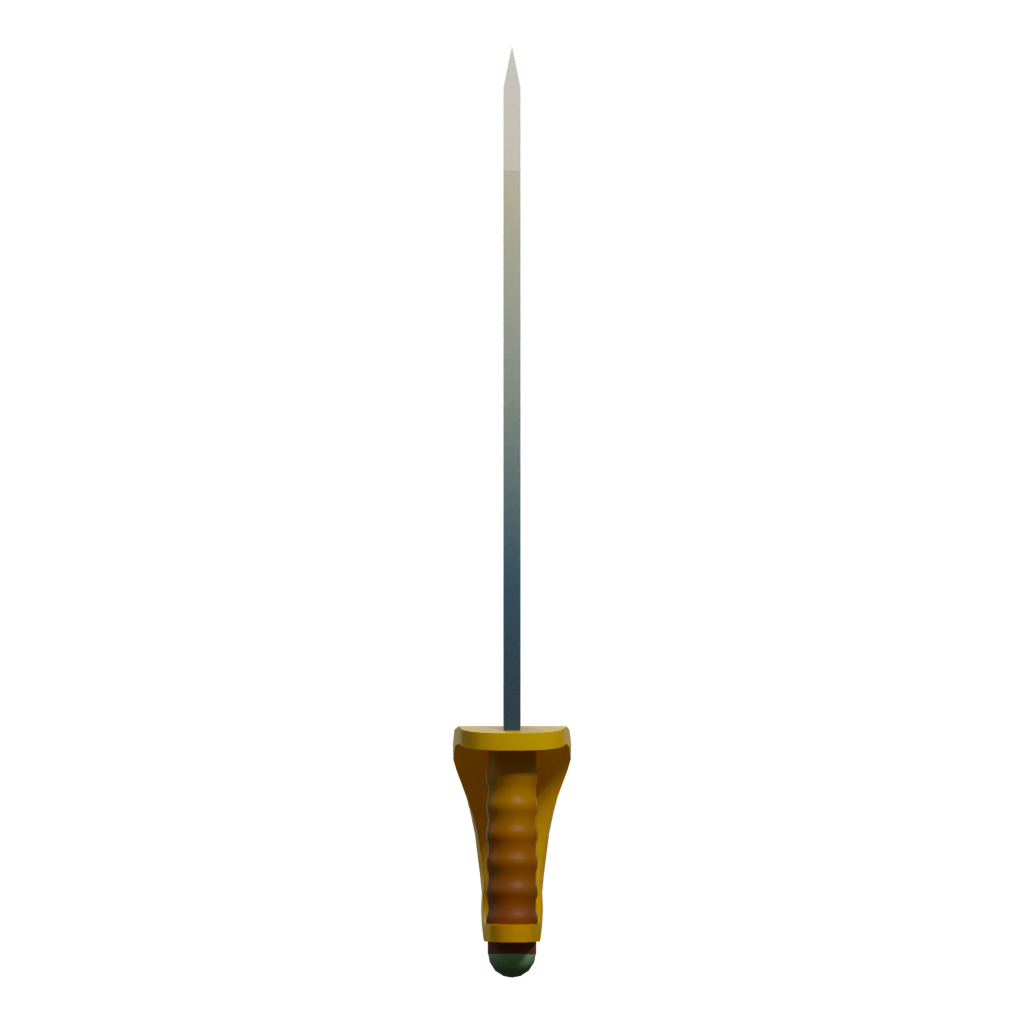 Left view of the Low Poly Pirate Sword 3D model