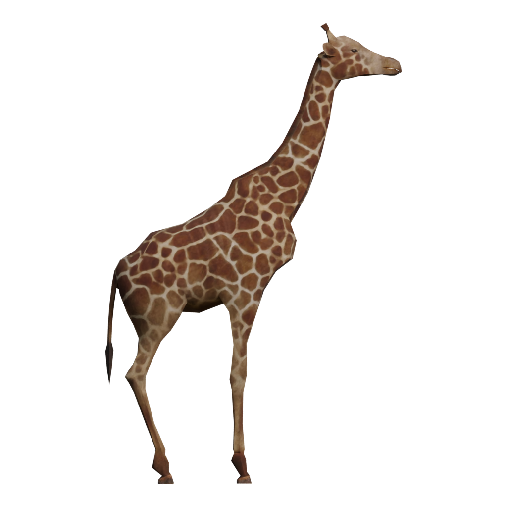 Back view of the Rigged Giraffe 3D model
