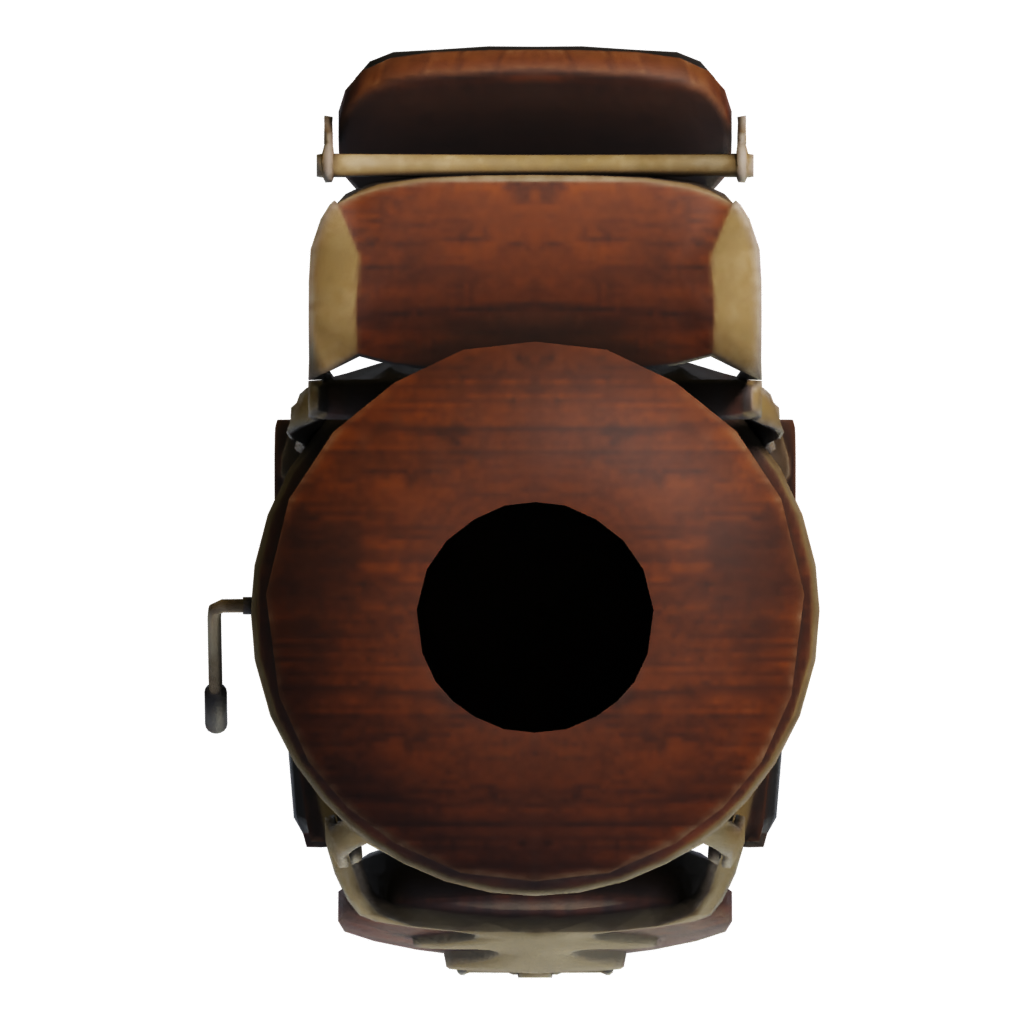 Bottom view of the Barber Shop Chair 3D model