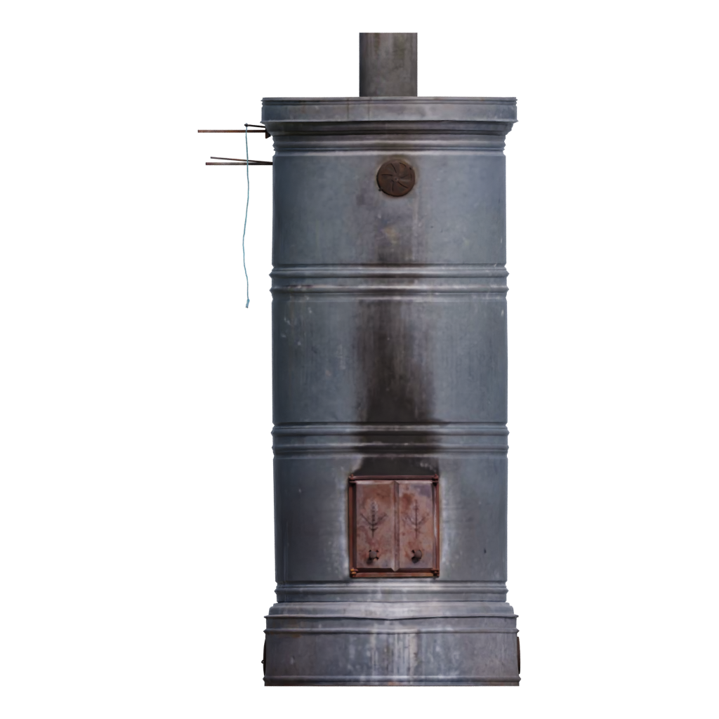 Front view of the Scandinavian Masonry Heater 3D model