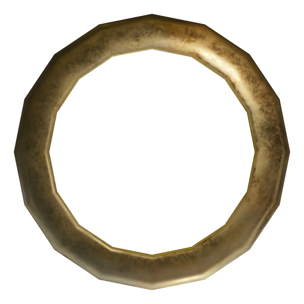 Bottom view of the Gold Band Ring 3D model