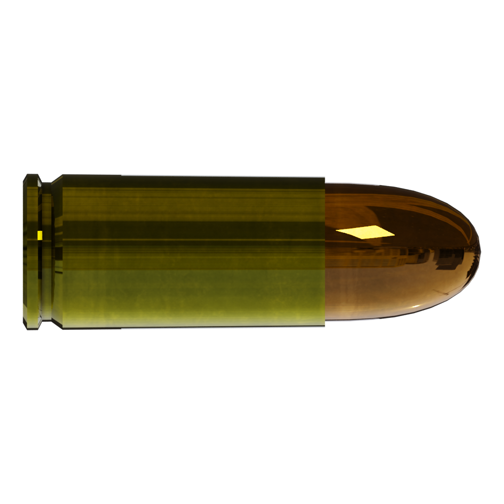 Top view of the 9X19 Luger Ammo 3D model