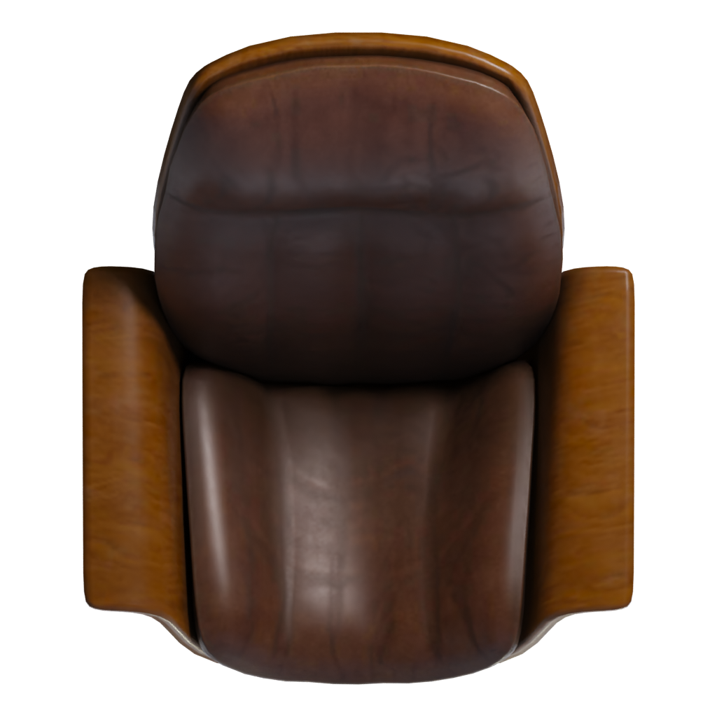 Top view of the Mid Century Lounge Chair 3D model