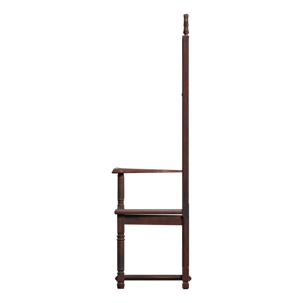 Left view of the Wooden Chair 3D model