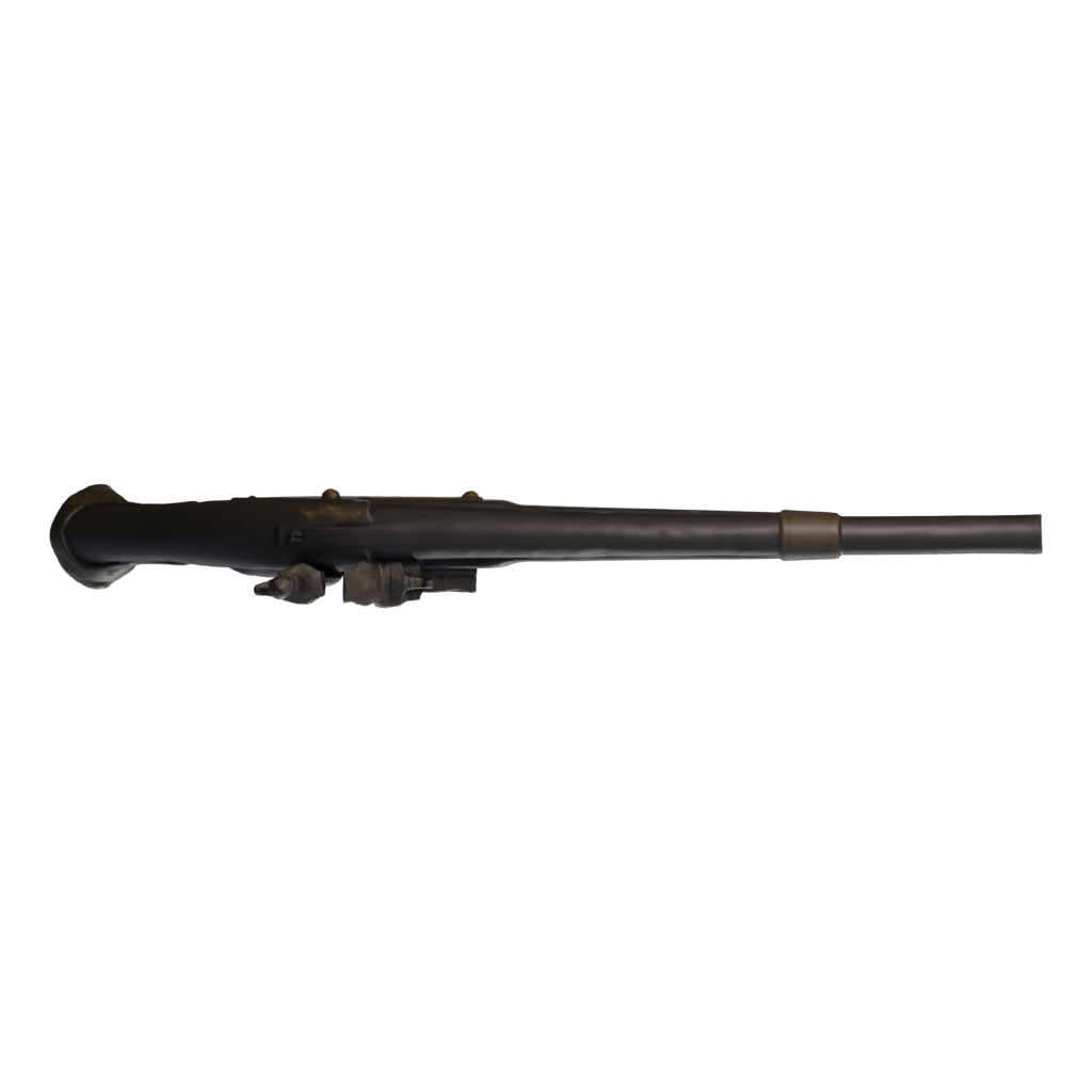 Top view of the Dueling Pistol 3D model