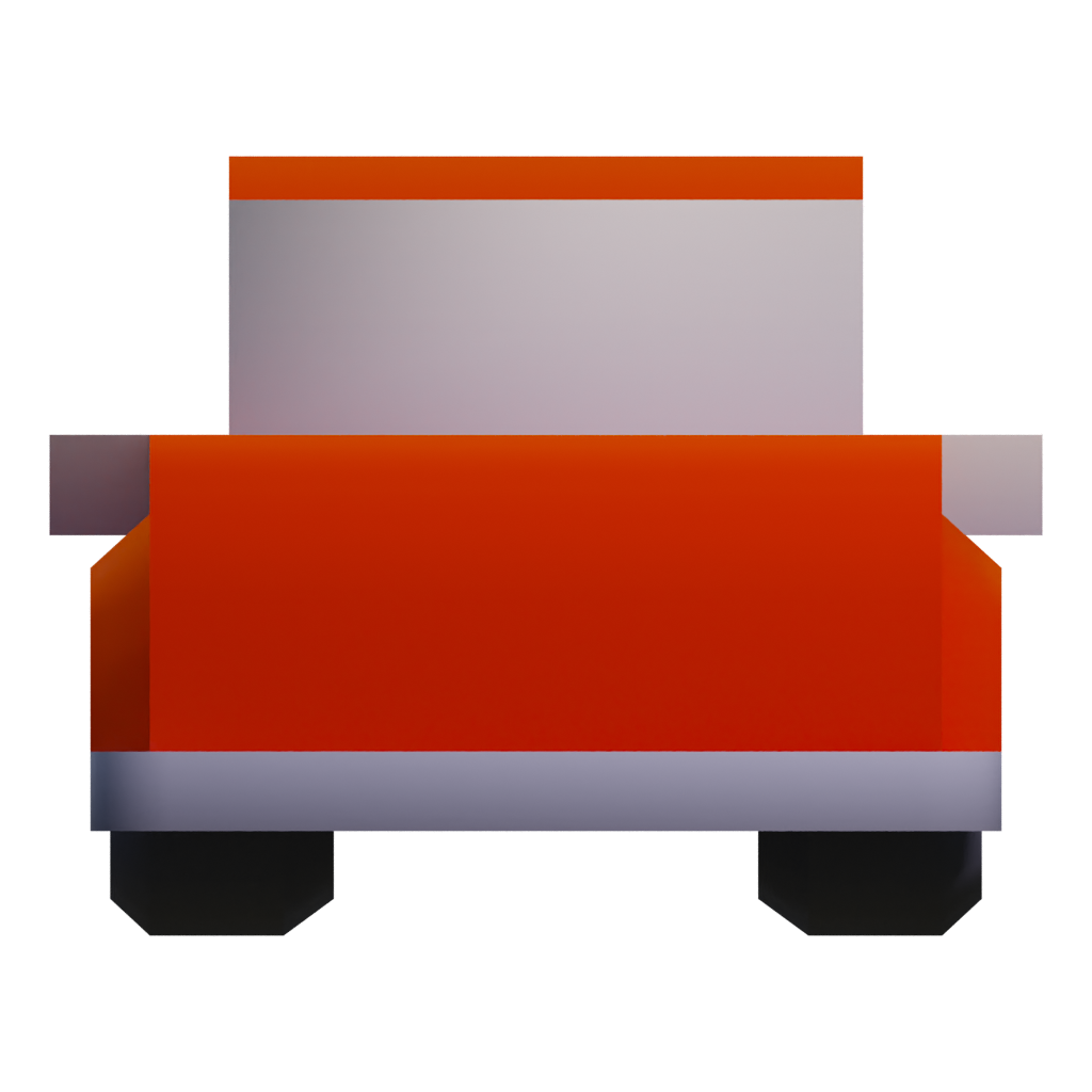 Right view of the Cartoon Low Poly Toy Car 3D model